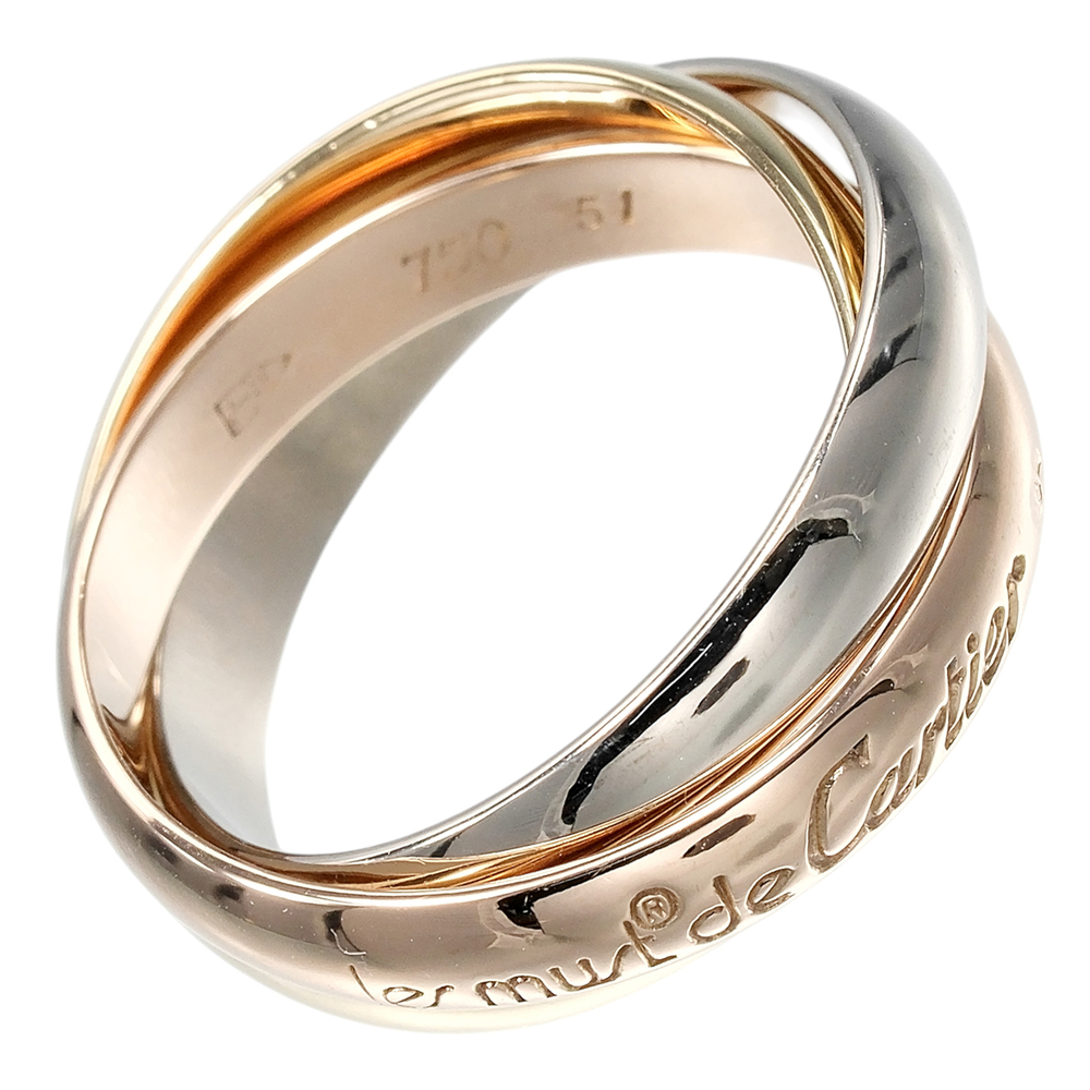 Cartier Trinity Ring, Size 10.5, 3.4mm Band, 18K Gold (YG, PG, WG), Approx. 7...